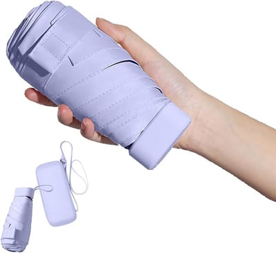 Opvouwbare reisparaplu - kleine compacte paraplu - voor zon en regen - winddichte UV-paraplu met ritssluiting - Draagbaar & Windbestendig
