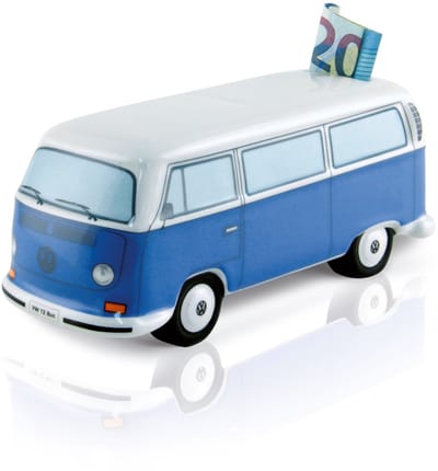 BRISA VW Collection - Volkswagen T2 Bulli Bus spaarpot, cadeau idee/fan souvenir/retro vintage item (keramiek/1:22 schaal)