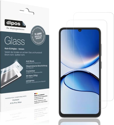 dipos – 2x Pantserfolie geschikt voor Hotwav A16 Pro Max | 9H Screenprotector