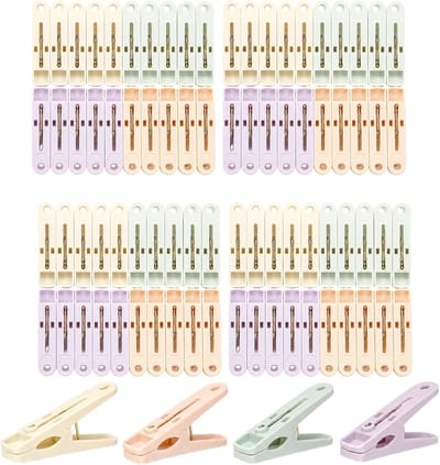 Dailygoods- Wasknijpers 80 Stuks - Wasknijpermand - Waterdicht - Roestvrij Staal - Duurzaam - Geschikt voor Binnen/Buiten - Kledingpegs