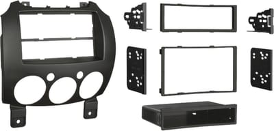 2-DIN Paneel geschikt voor Mazda 2 (DE)- 10/2007- 02/2015 Kleur: Zwart (METRA)