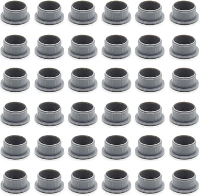 Afdekdoppen - Kunststof doppen - Gaten afdekken - Hoogwaardig polyethyleen - 36 stuks - Grijs