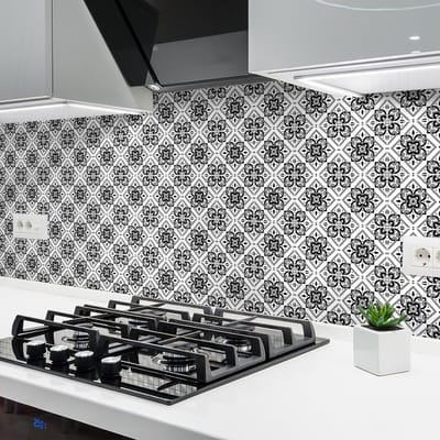 Zelfklevende tegelmuurstickers voor keuken en badkamer - 24 cementtegelstickers, Azulejos Jiania - 24 stickers, 15x15cm