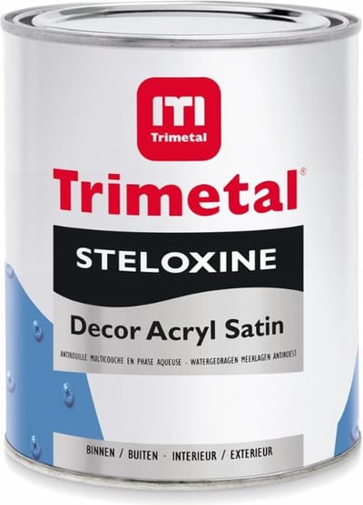 Trimetal Steloxine Decor Acryl Satin - 1 l - 8-10 m²/l - Wit - Lak - Afwerkingslaag