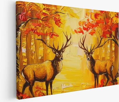 Saammp Muurcirkel Hout - Kleurrijk - Bos Bloemen - Abstract - Natuur - Ø 90 - Wandcirkel - Wanddecoratie Cirkel - Muurdecoratie Woonkamer - Kantoor Decoratie