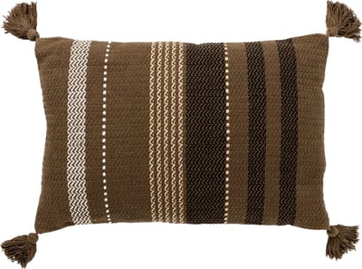 Dutch Decor TAMAR - Sierkussen katoen 40x60 cm - Military Olive - groen - kussentje met flosjes - Inclusief binnenkussen