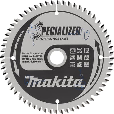 Makita B-56786 Invalcirkelzaagblad gemelamineerd | Specialized | 165 x 20 mm | 60-tands