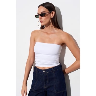 Strapless Bodycon Bandeau Blouse