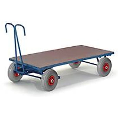 Zware transportwagen - zonder zijwanden - 1000 x 700 mm - 700 kg - luchtbanden