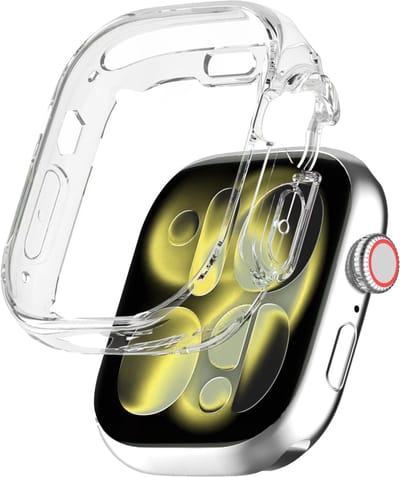 Hoesje - Geschikt voor Apple Watch 11/12 (42 mm) - Sterk & Shockproof - Smartwatch Full Bumper Hoes - Siliconen Case Cover - Transparant