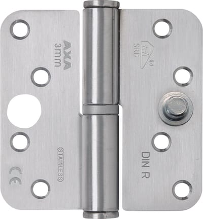 Axa Veiligheidskogelstiftpaumelle RVS ronde hoeken rechts 89 x 89 x 3mm SKG*** 1203-25-81/V4E