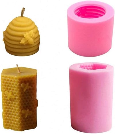Siliconen Mallen voor Bijenvormige Kaarsen - DIY Bijen Kaarsen, Fondant Decoratie en Zeep Mallen (Set van 2)