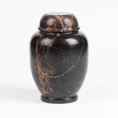 Natuursteen Urn Groot 3,7 liter Zwart Bruin - Urn voor Menselijke As - Crematie Urn voor As Volwassenen