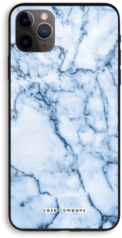 Case Company® - Hoesje geschikt voor iPhone 11 Pro Max hoesje - Blauw marmer - Biologisch Afbreekbaar Telefoonhoesje - Bescherming alle Kanten en Schermrand