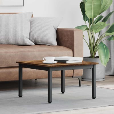vidaXL - Salontafel - Rook - Eik - 60 - x - 60 - x - 36 - cm - Bewerkt - hout