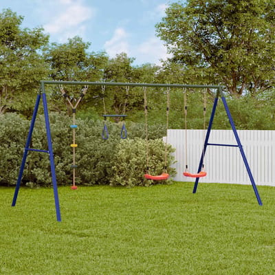 vidaXL Schommelset met schommels, trapeze en klimschommel met schijven