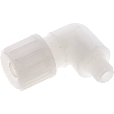 16x10mm & G1/4'' PVDF L-Vorm Knelfitting Buitendraad 10bar Kunststof en Polyamide