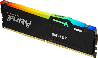 Kingston FURY Beast RGB DDR5-5600 - 32GB - CL40 - Single Channel (1 pcs) - AMD EXPO - Zwart