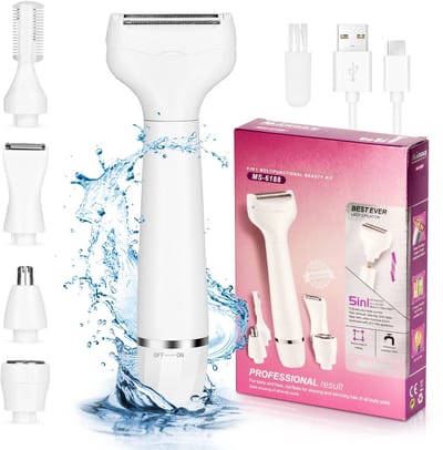 5-in-1 Lady Shavers - Gezichtshaarverwijderaar - Gezichtsontharing Dames - Elektrisch scheerapparaat - voor gezicht Wenkbrauw Lip Neus Benen