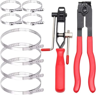 Set van 10 Slangklemmen met Klemmen en Pliers voor Auto Reparatie en Installatie, Diverse Toepassingen en Duurzaam Materiaal