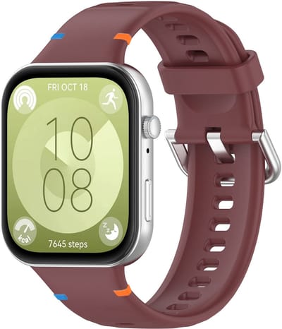 Stravo Siliconen Bandje met pin-gesp Geschikt voor Huawei Watch Fit 5 / Watch Fit 5 Pro / Watch Fit 4 / Watch Fit 4 pro / Watch Fit 3 – Ademend & Comfortabel Horlogeband – Wijnrood
