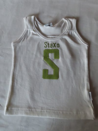 Topje - Meisje - Wit , groene S - 2 jaar 92