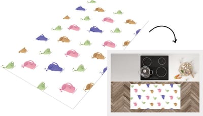 Keukenloper - Loper keuken - Patronen - Thee - Theekop - 120x60 cm - Keukenloper vinyl