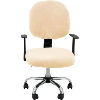 Zachte Warme Zachte Velours Kantoor Split Stoelhoezen Effen Kleur Computerstoelen Hoes Universele Stoelbeschermer(Zitting + Rugleuning )