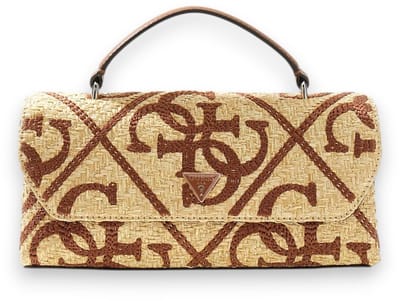 GUESS schoudertas handtas Kirsten Top Handle Flap Bag Natural / Caramel beige