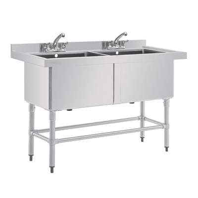 Vogue diepe dubbele RVS spoelbak