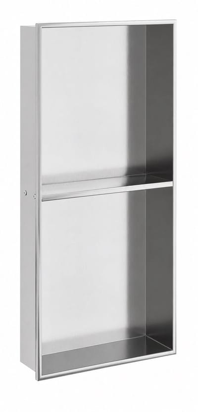 ZIMMER Inbouwnis CORE 60x30 cm RVS – Met Tussenschap – RVS Douchenis – Diepte 10 cm – Naadloos & Waterdicht