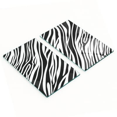 Multifunctionele decoratieve keukenplanken van gehard glas met zebraprint, 2x30x52 cm