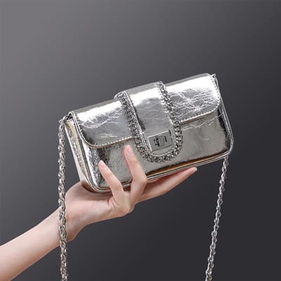 Nieuwe Populaire Crossbody Tas Ketting Zadel Tas Mini Oksel Herfst Tas Veelzijdige Leer Dames Tas gray