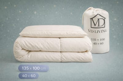 VD Living Baby Dekbed & Kussen Set 100 x 135 cm + 40 x 60 cm – Beige – Cotton Percale