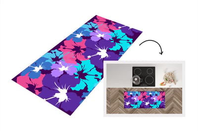 Keukenloper - Loper keuken - Tropisch - Bloemen - Hawaii - Patroon - 120x50 cm - Keukenloper vinyl