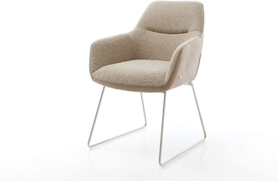 Gestoffeerde-stoel Pejo-Flex slipframe roestvrij staal materiaalmix mud pocketveer kern