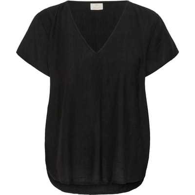 Blouse met korte mouwen Regular fit Black