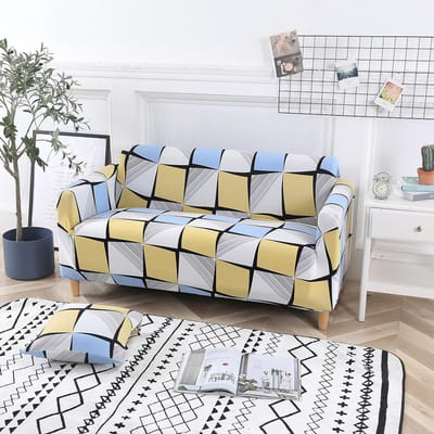 1 stuks elastische bedrukte bankhoes, allesomvattend, antislip, seizoensbestendig, kat-/stofwerend, wasbaar/duurzaam, voor huisbankdecoratie&bescherming 1-Seater beige