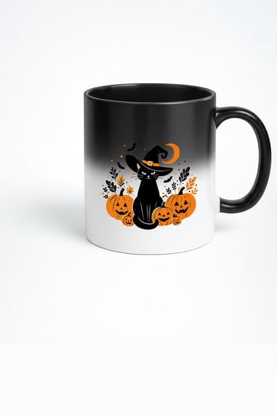 Halloween Toverkat Mok - Magische Kleurveranderende Koffiemok