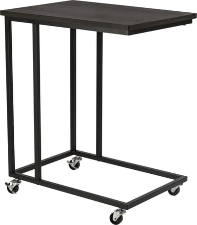 ERRO Bijzettafel op wieltjes - 50x35x60cm - inclusief pootjes voor gebruik zonder wielen - Zwart