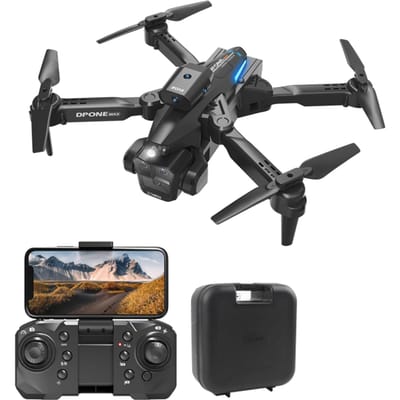 Afstandsbediening Drone met dubbele camera 4K Opvouwbare Headless Quadcopter met obstakelvermijding 1 Battery zwart