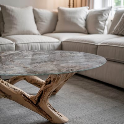Coloray Tafelblad - Tafelblad Voor Buiten - 50 cm - Grijs - Rond Glazen Tafelblad - Los Tafelblad - Tafelblad Glas - Glas Voor Tafelblad - Tafelblad Van Glas woonkamerdecoratie