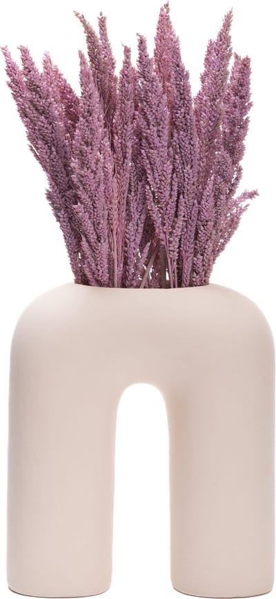 QUVIO Vaas - U vorm - Keramiek - Vazen - Bloemenvaas - Vaasje - Vaas voor droogbloemen - Japandi - Scandinavisch - Beige