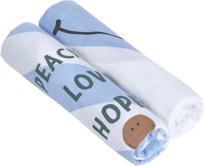 Baby inbakerdeken en spuugdeken 2-delige set - Katoenen swaddle 120 x 120 cm