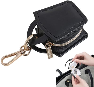 Dailygoods- Sieradenorganizer Draagbaar - Sieradenopslag - Sieradenetui - Sleutelhanger - Leer - Mini Opbergdoos