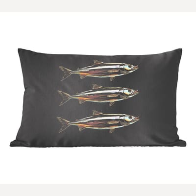 Sierkussens - Kussentjes Woonkamer - 60x40 cm - Vissen - Goud - Zwart