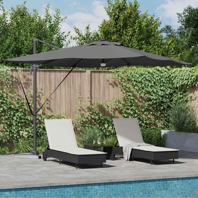 vidaXL - Roma - Parasol - met - LED - -striplichten - Antraciet - 286 - x - 284 - x - 270 - cm
