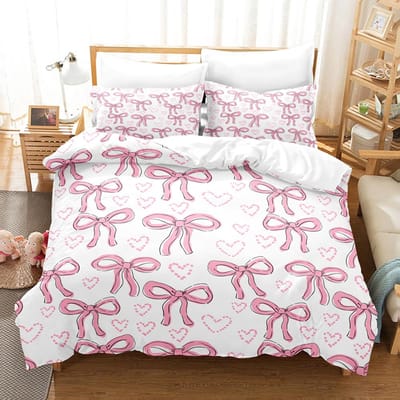 Populaire Stijl Strik Beddengoedsets Huidvriendelijk Zacht Hoeslaken En Dekbedovertrek Comfortabel En Lieflijk Geschikt Voor Alle Leeftijden EU Single 135x200cm