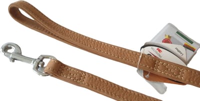 KARLIE Buffalo Hondenriem / Hondenlijn - Buffelleder - Kaneel - M - Breedte: 18 mm - Lengte: 100 cm