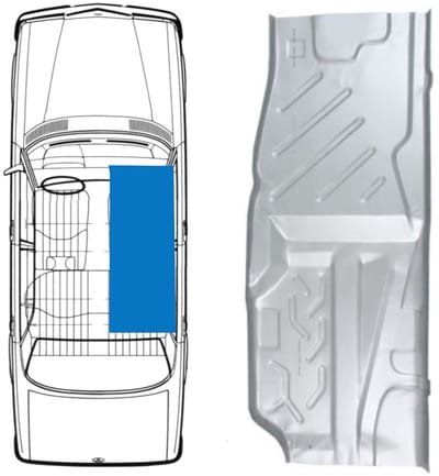 Reparatiepaneel vloer voor Mercedes W123 1975-1985 / Rechts